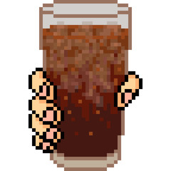 Fototapeta premium vector pixel art cold drink