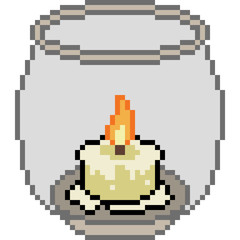 vector pixel art candle glass