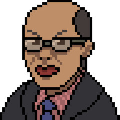 vector pixel art business black man