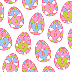 Seamless vector pattern with mosaic easter eggs.