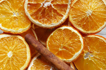 orange slices and cinnamon
