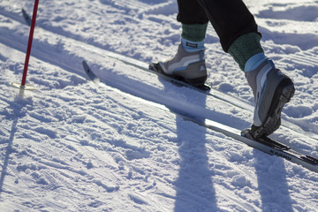 Classic skiing at Arabianranta, Helsinki, Finland