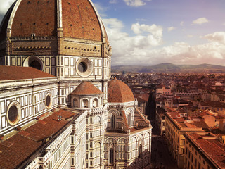 Fototapeta premium Basilica di Santa Maria del Fiore. Basilica of Saint Mary of the Flower. Florence, Italy. Florence Duomo.