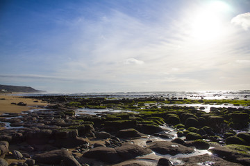 rocks on the shore of the ocean in Portugal