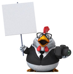 Fun chicken - 3D Illustration