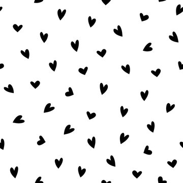 Polka dot doodle hearts pattern.