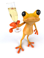 Fun frog - 3D Illustration