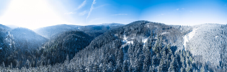 Winterwald Panorama Luftbild Tabarz Richtung Inselsberg 