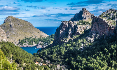 Cala Tuent, a remote, tranquil beach on the northwest coast of Majorca (Mallorca), Baleraic Islands, Spain