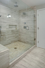 Perfectly designed glass shower interior