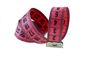 Measuring tape measure isolated on white background