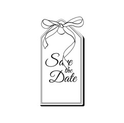 Hand drawn typography lettering phrase Save the date isolated template for your design.