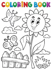 Printed kitchen splashbacks For kids Coloring book flower topic 7