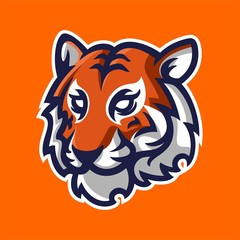 tiger mascot logo template for sport, game crew, company logo, college team logo