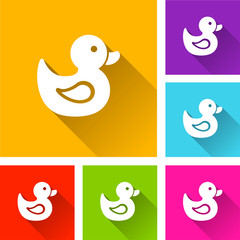 duck icons with long shadow