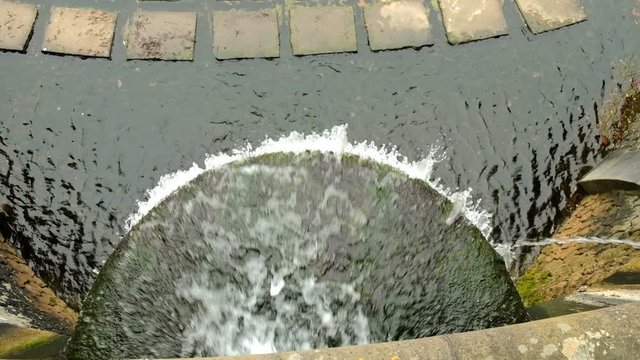 Above View Of Waterfall In freizeitpark in Bonn
