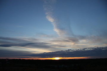 sunset, sky, clouds, sun, beauty