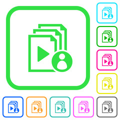 Playlist author vivid colored flat icons