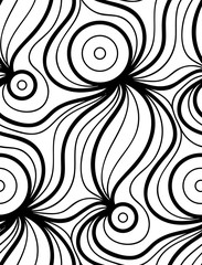 Vector floral background of drawn lines