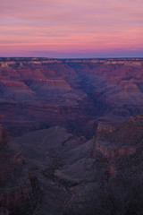 Beautiful Pink Sunset over Grand Canyon Landscape