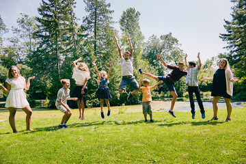 Happy children having fun during summer vacations