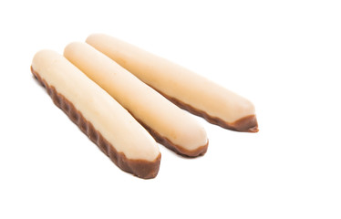 biscuits sticks in glaze isolated