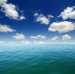 Blue sea water surface