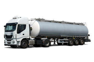 Fuel Tanker Truck  on white