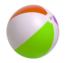 Beach ball on a white