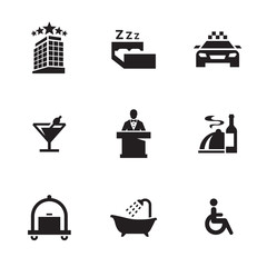 Hotel icons set