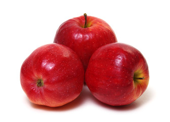 Red apple on white