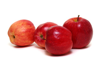 Red apple on white