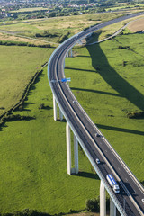 Aerial view on the Echinghen viaduct and A 16 Motorway