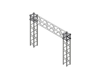 Truss construction. Isolated on white background. 3D rendering illustration.