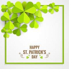Green shamrock frame for St. Patrick's Day card