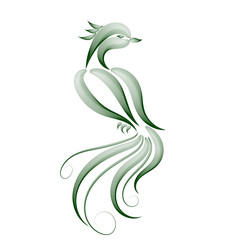 Phoenix, painted with elegant patterned lines