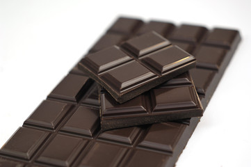 chocolate bar on white background