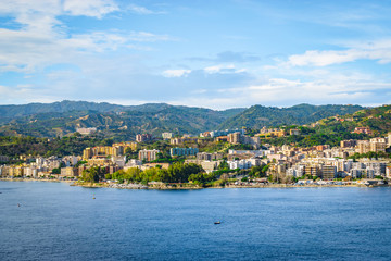 Fototapeta na wymiar Panoramic view of Messina coastline.