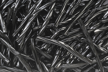 closeup of black licorice candy