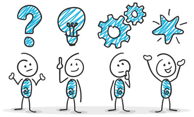 Sticky - Strichmännchen - Business, Strategie, Erfolg, Teamwork