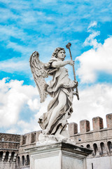 Holy angel with at Bridge Saint Angelo, Rome, Italy
