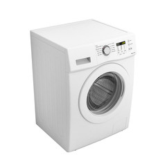 Washing machine without shadow isolated on a white background 3d illustration