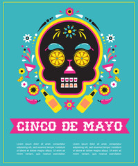 Cinco de Mayo, Mexican fiesta, holiday poster, party flyer, greeting card