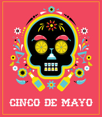 Cinco de Mayo, Mexican fiesta, holiday poster, party flyer, greeting card