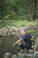 Young boy on a river trip