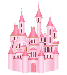 Roze prinses kasteel vector