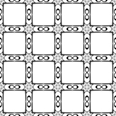 Abstract geometric seamless black and white pattern. Template for design. Vector illustration
