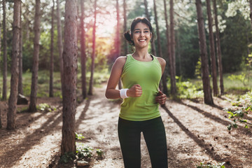 Girl exercising in park