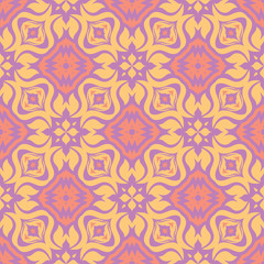 Floral seamless pattern. Bright violet background with colored design