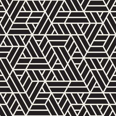 Fototapeta premium Vector seamless stripes pattern. Modern stylish texture with monochrome trellis. Repeating geometric hexagonal grid. Simple lattice design.